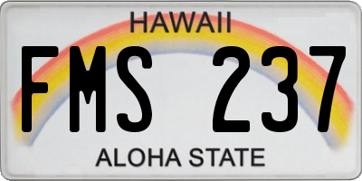 HI license plate FMS237