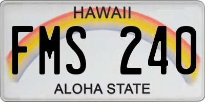 HI license plate FMS240