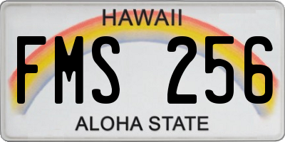 HI license plate FMS256