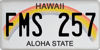 HI license plate FMS257