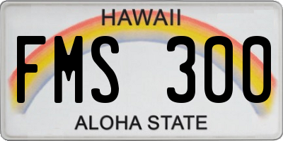 HI license plate FMS300
