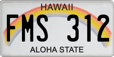 HI license plate FMS312