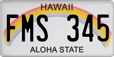 HI license plate FMS345