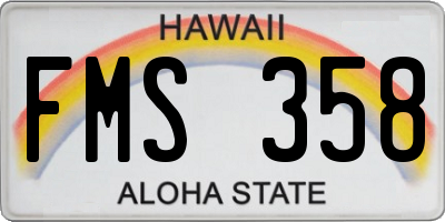 HI license plate FMS358
