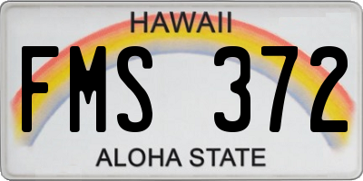 HI license plate FMS372