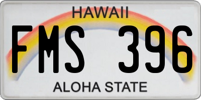 HI license plate FMS396
