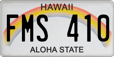 HI license plate FMS410