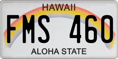 HI license plate FMS460