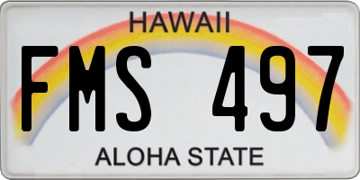 HI license plate FMS497