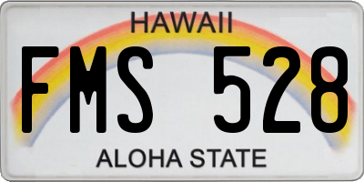 HI license plate FMS528