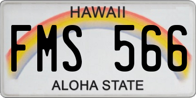 HI license plate FMS566