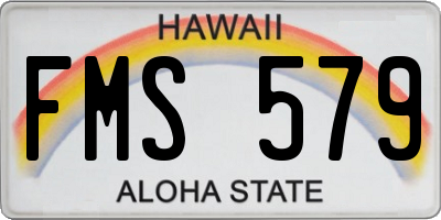 HI license plate FMS579
