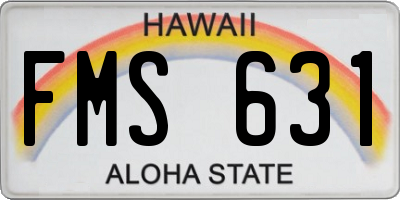 HI license plate FMS631