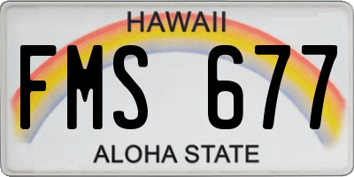 HI license plate FMS677