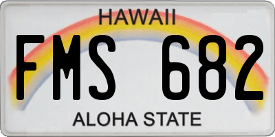 HI license plate FMS682