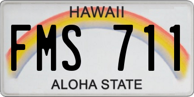 HI license plate FMS711