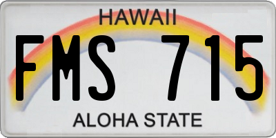 HI license plate FMS715