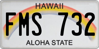 HI license plate FMS732