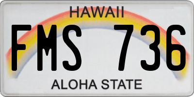 HI license plate FMS736