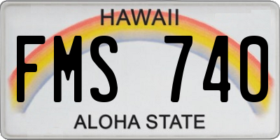 HI license plate FMS740