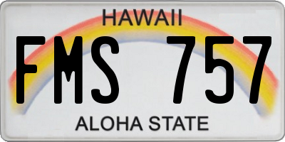 HI license plate FMS757