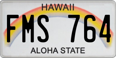 HI license plate FMS764
