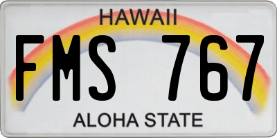 HI license plate FMS767