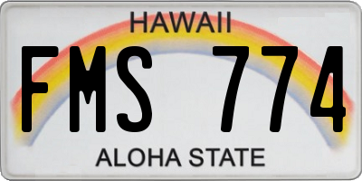 HI license plate FMS774