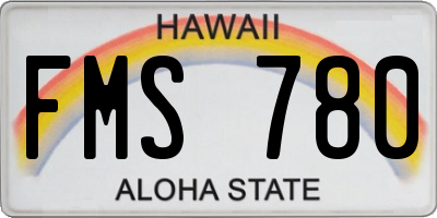 HI license plate FMS780