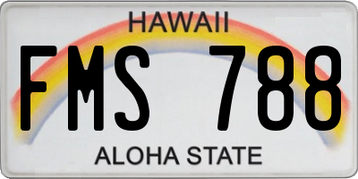 HI license plate FMS788