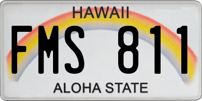 HI license plate FMS811