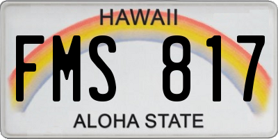 HI license plate FMS817