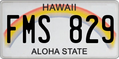 HI license plate FMS829