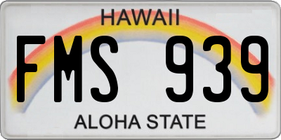 HI license plate FMS939