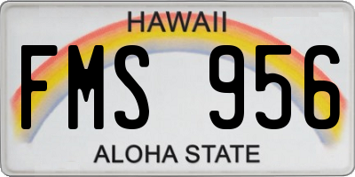 HI license plate FMS956