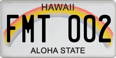 HI license plate FMT002
