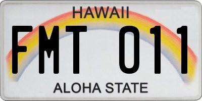 HI license plate FMT011