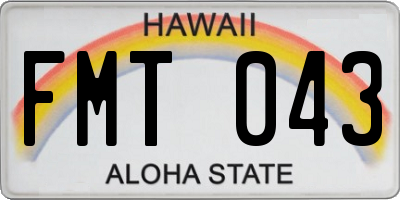 HI license plate FMT043