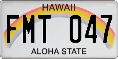 HI license plate FMT047