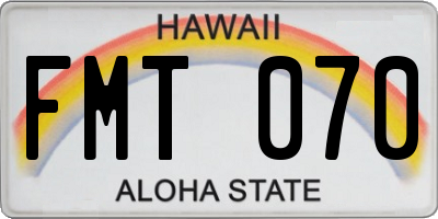 HI license plate FMT070
