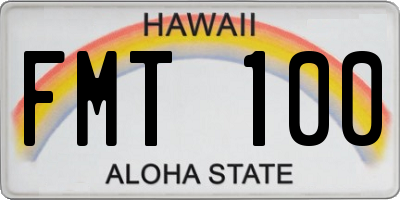 HI license plate FMT100