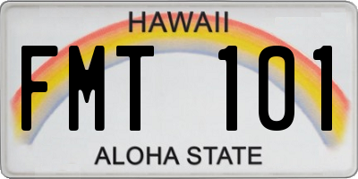 HI license plate FMT101