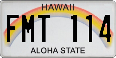 HI license plate FMT114