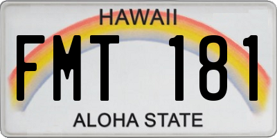 HI license plate FMT181