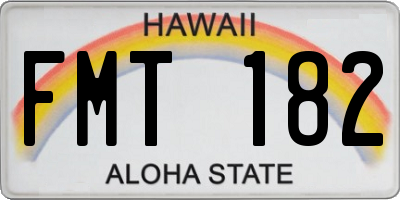 HI license plate FMT182