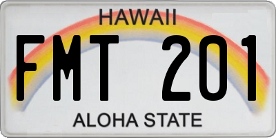 HI license plate FMT201
