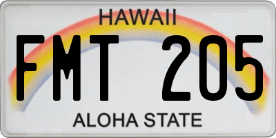 HI license plate FMT205