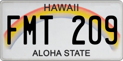 HI license plate FMT209