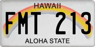 HI license plate FMT213