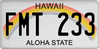 HI license plate FMT233